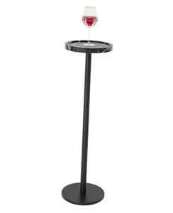 Drink Table, Small Pedestal Side Table, Round Cocktail Table, Circle End Table - Picture 1 of 8
