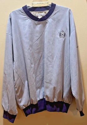 Jaqueta vintage Jack Nicklaus corta-vento xadrez pulôver de golfe brasão tamanho G em excelente estado usado - Imagem 1 de 4