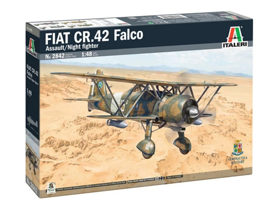 FIAT CR.42 FALCO ASSAULT/NIGHT FIGHTER KIT 1 48 Italeri Kit Aerei Modellino Nuov