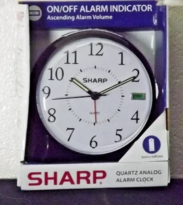 Sharp Quartz Analog Alarm Clock Ascending Alarm Backlight Easy Read Dial New - Picture 1 of 5