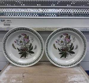 Portmeirion Botanic Garden Dinner Plates Christmas Rose, Set of 2 Vintage 1972 - Picture 1 of 6