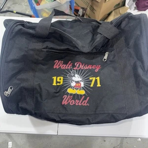 Walt Disney World 1971 Foldable Black Travel Duffle Bag With Shoulder Strap - Picture 1 of 22