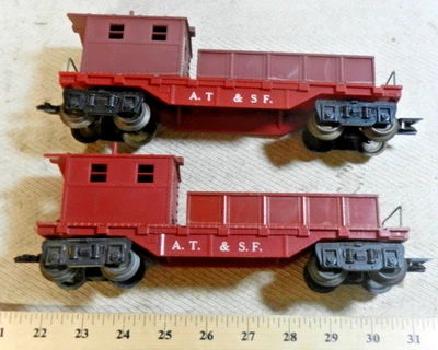 2 DIFFERENT Marx AT&SF (Santa Fe) Work Cabooses O Gauge 8 Wheel F Trucks TAP (C) - Image 1 of 4