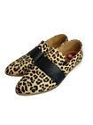 Rollie Camel Leopard Flat Madison Albert Strap Women's Slip on Shoes EU 39 US 8