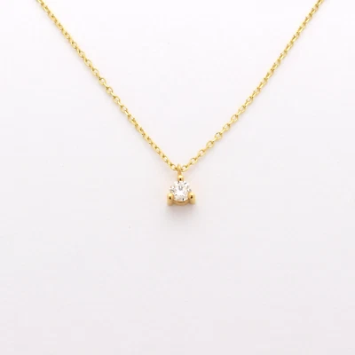 Collar de diamantes oro 14k genuino 0,10 ct collar de diamantes 3 puntas deslizantes Foto 1 de 4