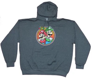 Super Mario Brothers Pull Over Hoodie - Mario Luigi Circle Image - Picture 1 of 1