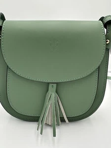 Authentic Borse in Pelle Leather Crossbody Bag in Green, Made in Italy - Picture 1 of 9