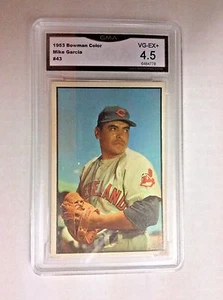 1953 Bowman Color Baseball Mike Garcia Karte #43 bewertet GMA Sehr guter Erhaltungszustand + 4,5  - Bild 1 von 2