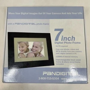 Pandigital 7" LCD Digital Photo Frame 128MB Interchangeable Wood Frames - Picture 1 of 6
