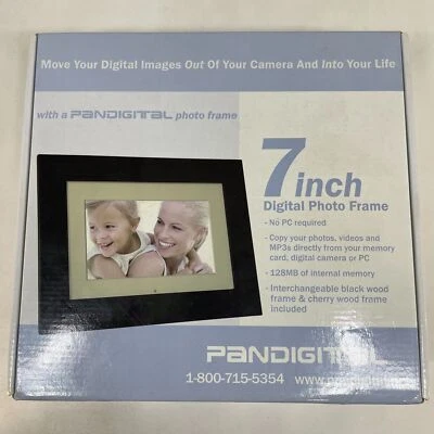 Pandigital 7" LCD Digital Photo Frame 128MB Interchangeable Wood Frames - Image 1 of 4
