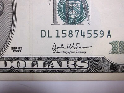 2003 $10 Uncirculated FRN #DL15874559 *Seq option available - Image 1 of 4