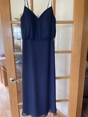 Azazie navy blue bridesmaid long dress size C - Image 1 of 4