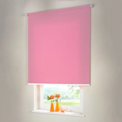 Sichtschutzrollo Mittelzugrollo Springrollo Rollo - Höhe 200 cm rosa - Bild 1 von 3
