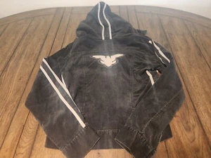 Truworth Black Boys Young Mans Velvet Eagle Zipper Hoodie Jacket (34) - Picture 1 of 11