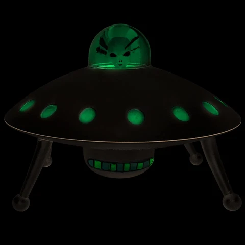 Alien Glow-in-The-Dark UFO Space Ship and Bendable Action Figure Toy Cover