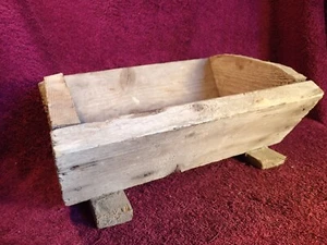 SMALLER VINTAGE 1950-60-s PRIMITIVE HANDMADE WOOD ( PINE ) BOX BOWL SCANDINAVIA - Picture 1 of 7