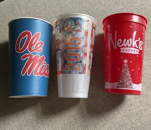Tumbler Cup Lot Of 3 Ole Miss Memphis Redbirds Newk’s Cover