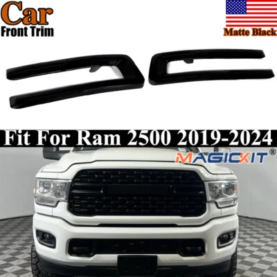 Fits 2019-2024 Ram 2500 3500 4500 5500 Front Grille Grill Cover Trim Matte Black Foto 1 de 4