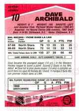 1989-90 O-Pee-Chee Tembec Test #10 Dave Archibald