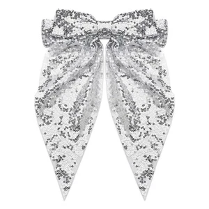 Glitter Hair Bows for Girls Big Bow Hair Clips Large French Ribbon Bowknot Ha... - Picture 1 of 7