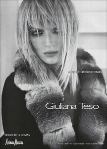 vintage GIULIANA TESO 1-Page PRINT AD Fall 1998 BARBARA GUILLAUME woman in fur - Picture 1 of 1