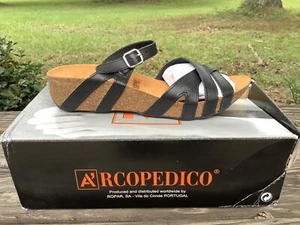 Arcopedico Water Black Leather Sandals, US Size 9.5-10, Eu Size 41 - Picture 1 of 3