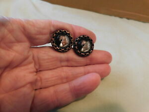 VTG Signed Hickok  Black with Horse Head under cover  Cufflinks 