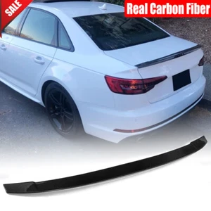 Fit For Audi A4 B9 A4 Sline S4 2017-2023 Real Carbon Rear Trunk Lip Spoiler Wing - Picture 1 of 13