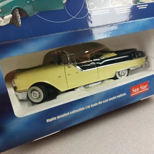 Sun Star 1:18 Scale 1955 Pontiac Star Chief Die-Cast Yellow NIB Mounted READ - Picture 1 of 8
