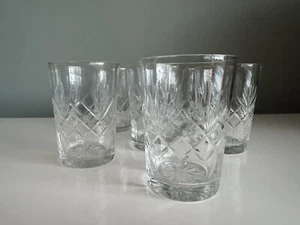 A Beautiful Set Of 6 Vintage Hand Cut Lead Crystal Brierglass Whiskey Tumblers - Picture 1 of 6