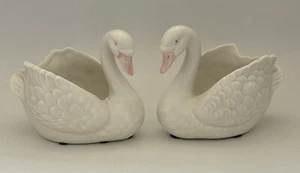 Vintage 1985 Fitz and Floyd Swan Votive Candle Holders Set Of 2 - Picture 1 of 15