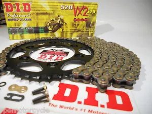 Aprilia 650 Pegaso Cube 2000 DID Gold X-Ring Chain and Sprockets (OEM,QA or Fwy) - Foto 1 di 1