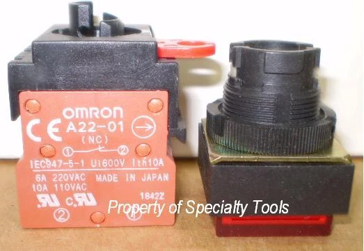 Omron 5PC Rojo LED 24V Iluminado Cuadrado Pulsador NC Foto 1 de 1