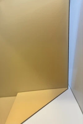 Hoja de plástico acrílico plexiglás - 1/8" de grosor - espejo dorado #1300 - 24" x 24" Foto 1 de 4