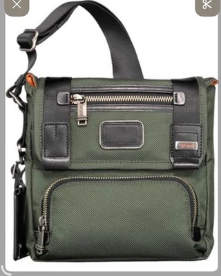 TUMI ALPHA BRAVO BARSTOW CROSS BODY Nylon Leather Olive Khaki Flap Type 476 Bag - Image 1 of 4