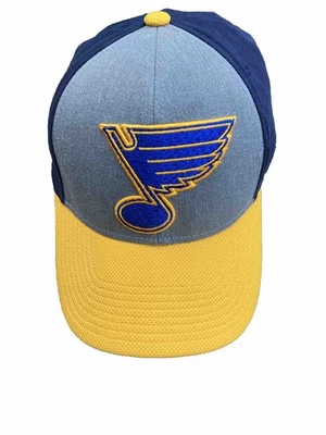 St. Louis Blues  Blue Yellow Gray Reebok Center Ice Size L/XL Hat Cap - Image 1 of 4