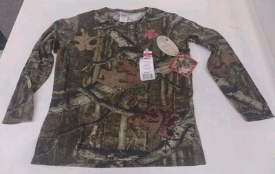 New Women’s Mossy Oak Brush Camo Long Sleeve Shirt Size Large T-shirt Rare - Image 1 of 4