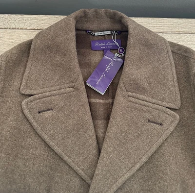 Ralph Lauren Purple Label Royston Wool-Blend M Light Brown Lined Pockets $2995 - Image 1 of 4