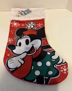 Calza natalizia Minnie Mouse lunga 18 pollici nuova con etichette - Foto 1 di 4