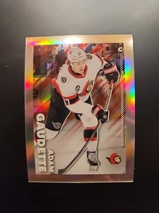 Pegatina cromada Topps 2022-23 NHL #348 refractor Adam Gaudette/99 Ottawa Sens - Imagen 1 de 4