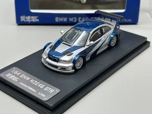 SW 1:64 M3 GTR E46 Need for Speed Livery SilverBlue Model Car - Picture 1 of 9