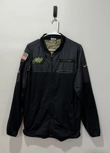 Philadelphia Eagles Jacket Mens Medium Salute To Service USA Flag Patch NFL - Picture 1 of 3