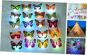 LED Butterfly Night Lights, 40Pcs 3D Glowing Butterfly Decoration Light - Picture 1 of 7