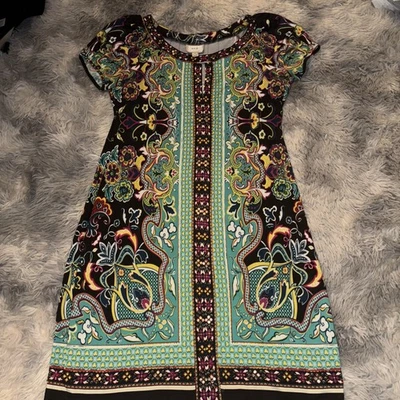 Vestido ECI New York Multicolor Estampado Cuentas Mujer Talla 10 Foto 1 de 4