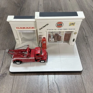 Clark Oil Company Wooden Gas Station Display Diorama Miniature Tow Truck Vees - Picture 1 of 23