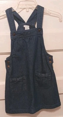 Tahari Girl's Size 7 Blue Denim Jumper Dress - Image 1 of 4