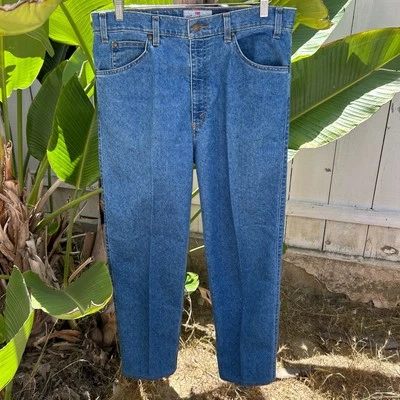 Pantalones de mezclilla vintage 1994 Levi’s 540 naranja lengüeta calce relajado plisados 34x28 azul Foto 1 de 4