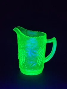 Vintage Imperial Glass Green Uranium Pitcher - 6½” tall - Picture 1 of 9
