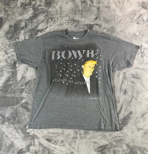 David Bowie Station to Station Graphic Band T-Shirt Mens XL Gray Vintage Style - Picture 1 of 8