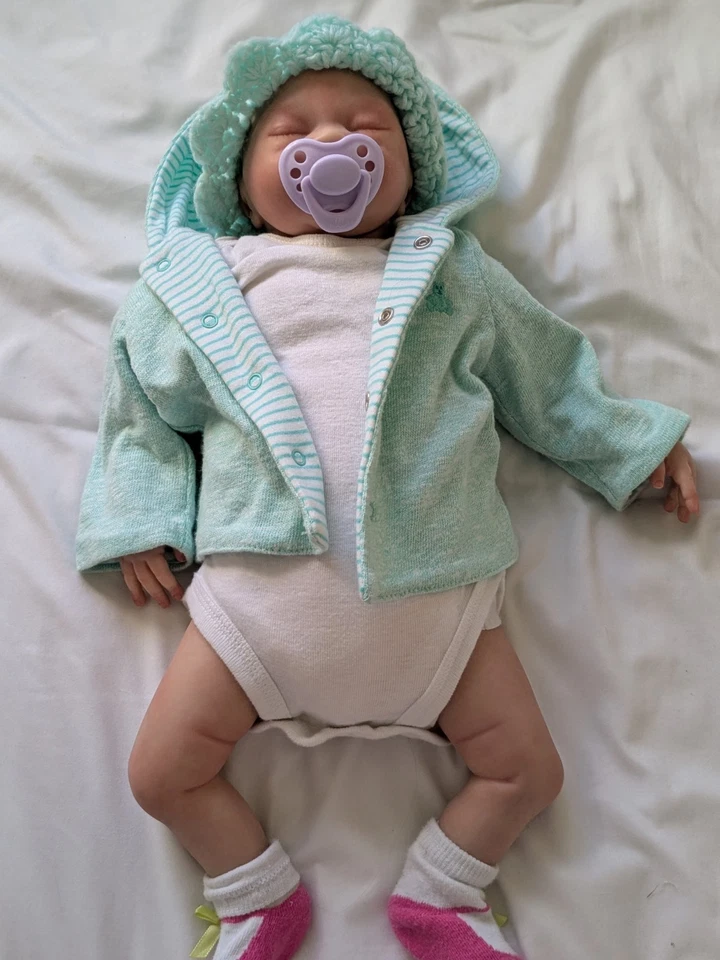 Reborn婴儿娃娃硅胶全身19英寸逼真新生儿婴儿 — 第 1/4 张图片